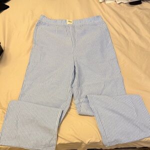 Women's Blue Striped Casual Pants